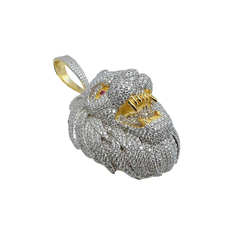 VVS Moissanite Lion Pendant 925 Silver 14k Gold Tone Fully Ice Custom Men sold by Master Of Bling product image thumbnail 3