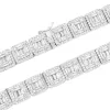 Baguette & Solitaire New Square Links  Tennis Chain sold by Master Of Bling