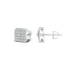 Moissanite Diamond Earrings Square Men Women 925 Silver sold by Master Of Bling