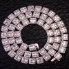 Rose Baguette Solitaire Square Links Tennis Necklace sold by Master Of Bling