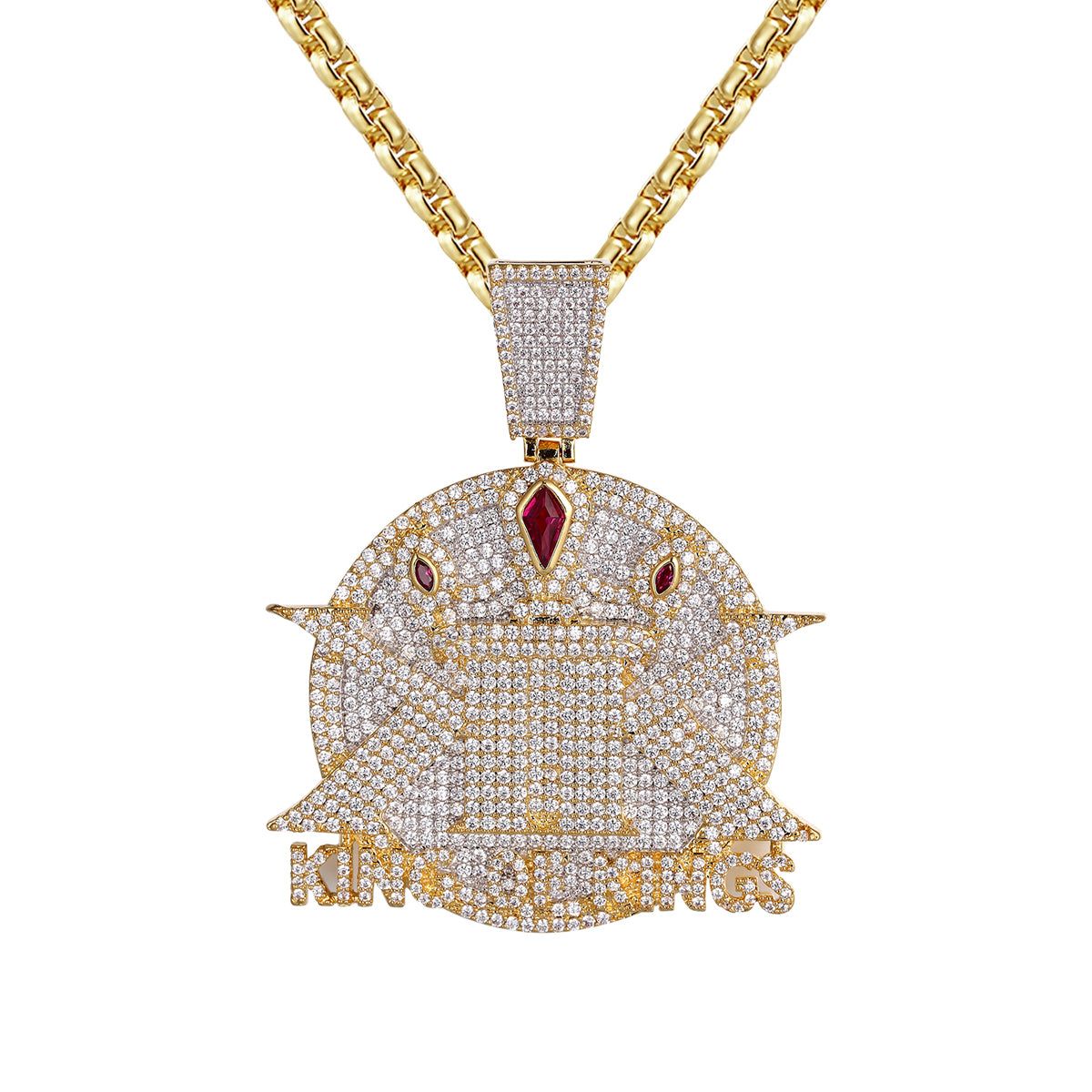 Mens King Of Kings Bling Rapper Medallion Created Ruby Pendant sold by Master Of Bling