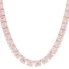 Rose Baguette Solitaire Square Links Tennis Necklace sold by Master Of Bling