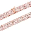 Rose Baguette Solitaire Square Links Tennis Necklace sold by Master Of Bling