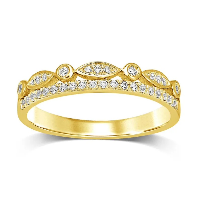 10k Yellow Gold 1/6 Ct.Tw.Diamond Stackable Band sold by Master Of Bling