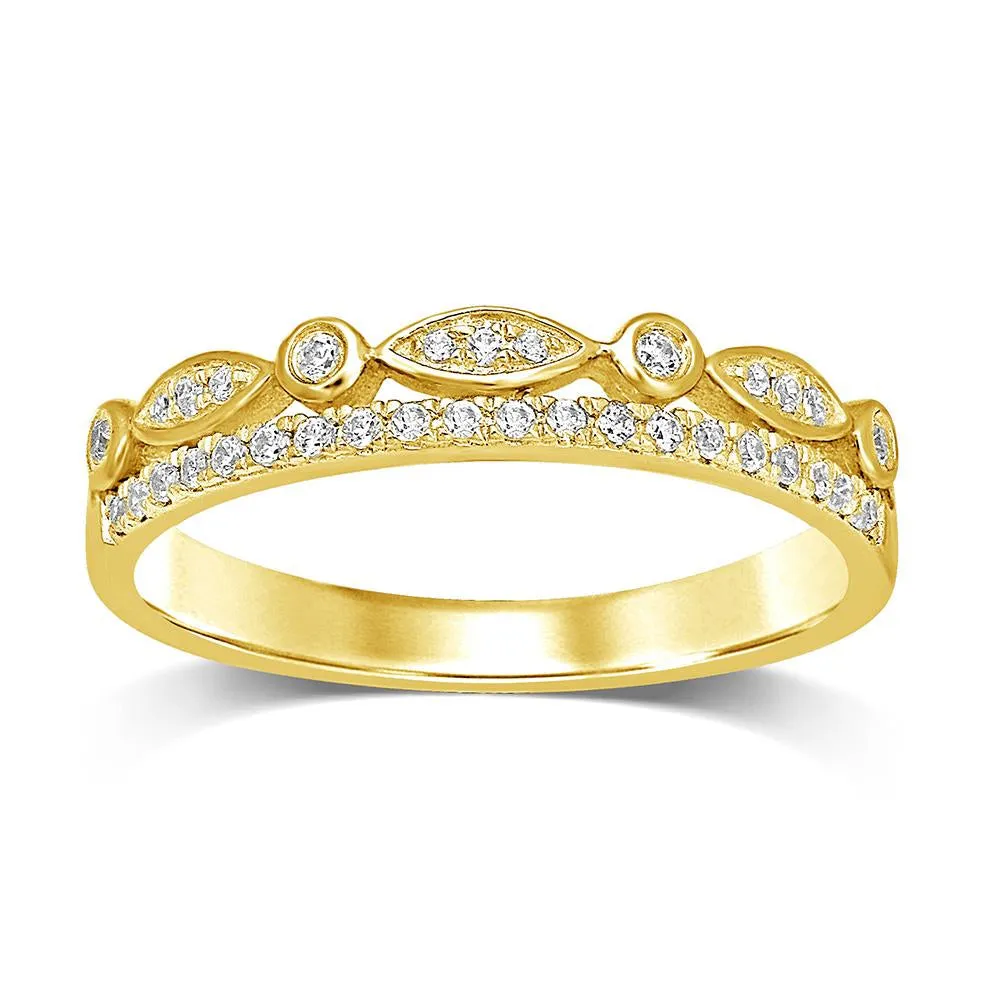 10k Yellow Gold 1/6 Ct.Tw.Diamond Stackable Band sold by Master Of Bling
