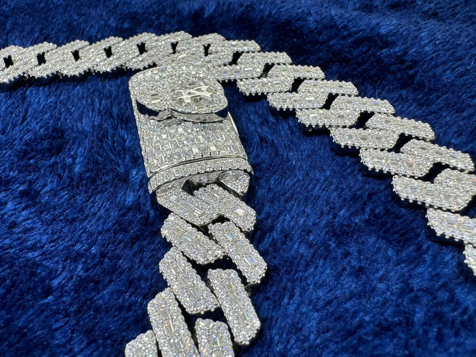 Custom Moissanite Diamond Lock 16mm Miami Cuban Emerald Cut Chain sold by Master Of Bling product image thumbnail 2