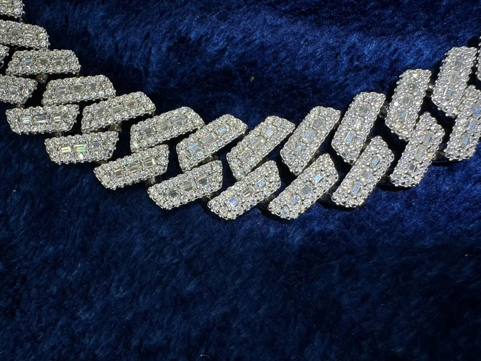 Custom Moissanite Diamond Lock 16mm Miami Cuban Emerald Cut Chain sold by Master Of Bling product image thumbnail 5