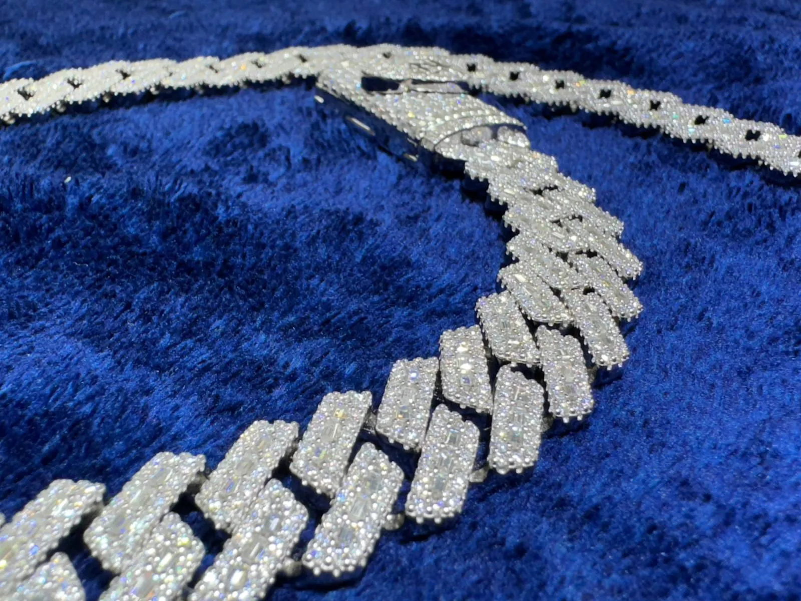 Custom Moissanite Diamond Lock 16mm Miami Cuban Emerald Cut Chain sold by Master Of Bling product image thumbnail 4