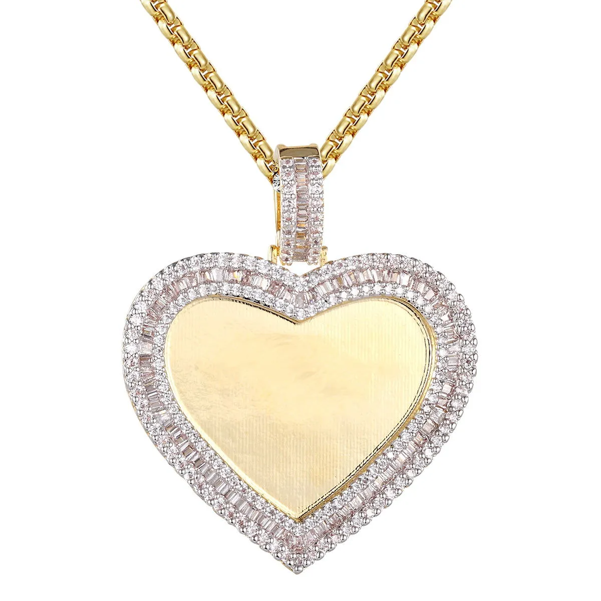 Heart Love Memory Picture Baguette Micro Pave Charm sold by Master Of Bling product image thumbnail 4