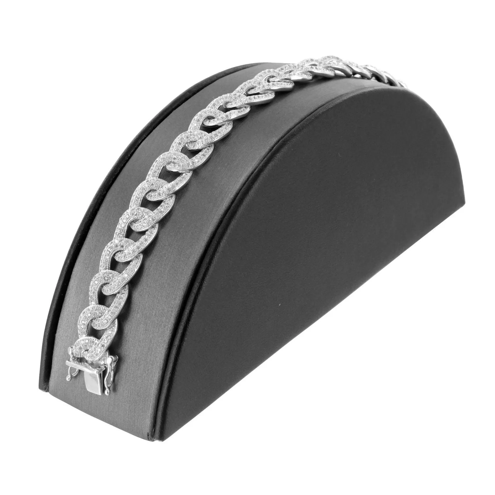 Lab Diamond Miami Cuban Link 14k Gold Finish Bracelet sold by Master Of Bling