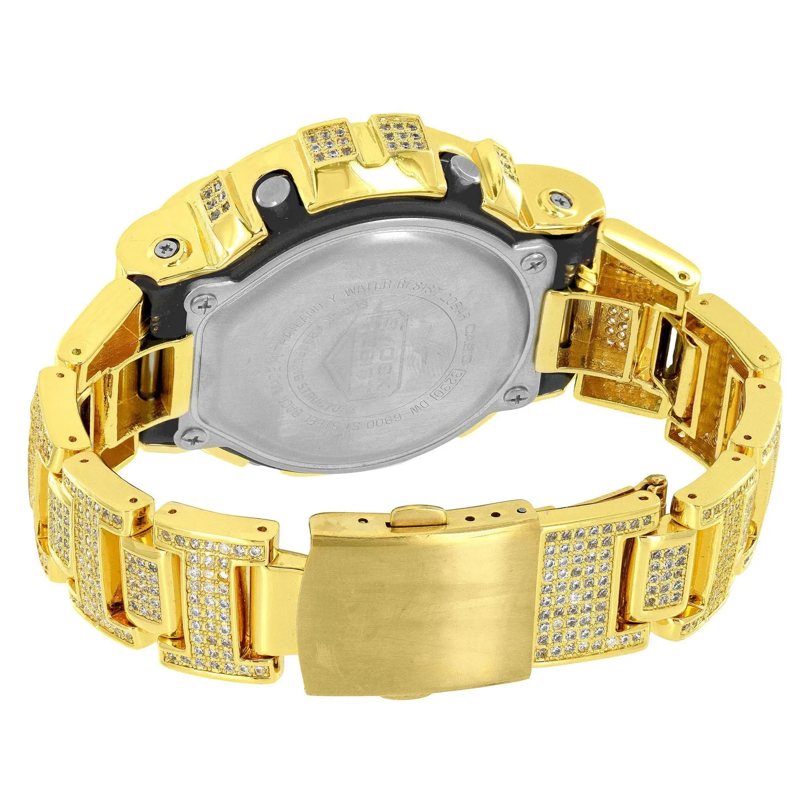 Gold Tone Fully Iced Moissanite Diamond Casio Gshock DW6900 Watch sold by Master Of Bling product image thumbnail 2
