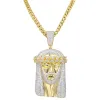 Religious Jesus Face Cuban Pendant  Free Franco Chain sold by Master Of Bling