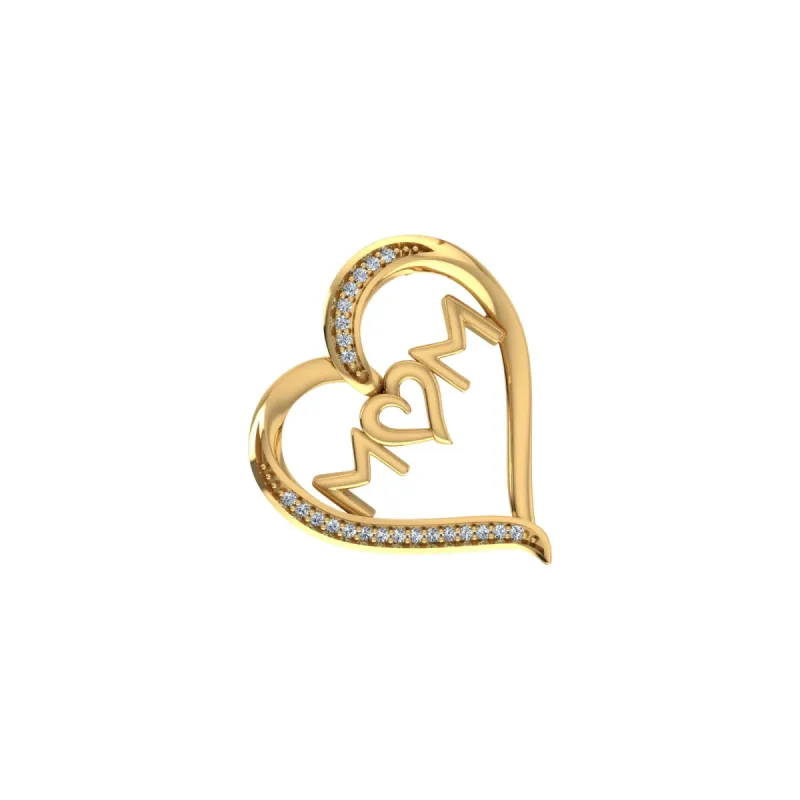 Mom Heart Pendant 10k Gold 1/25 CT Diamond Gorgeous Womens sold by Master Of Bling