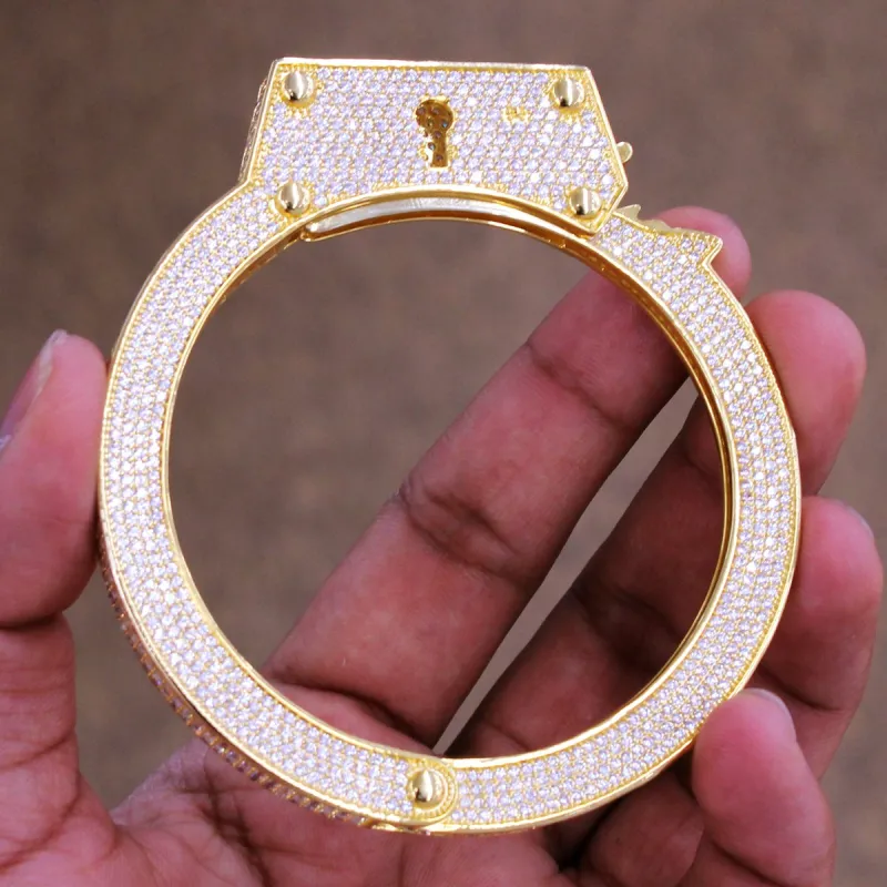 Men's  HandCuffs Bangle Custom Bracelet sold by Master Of Bling