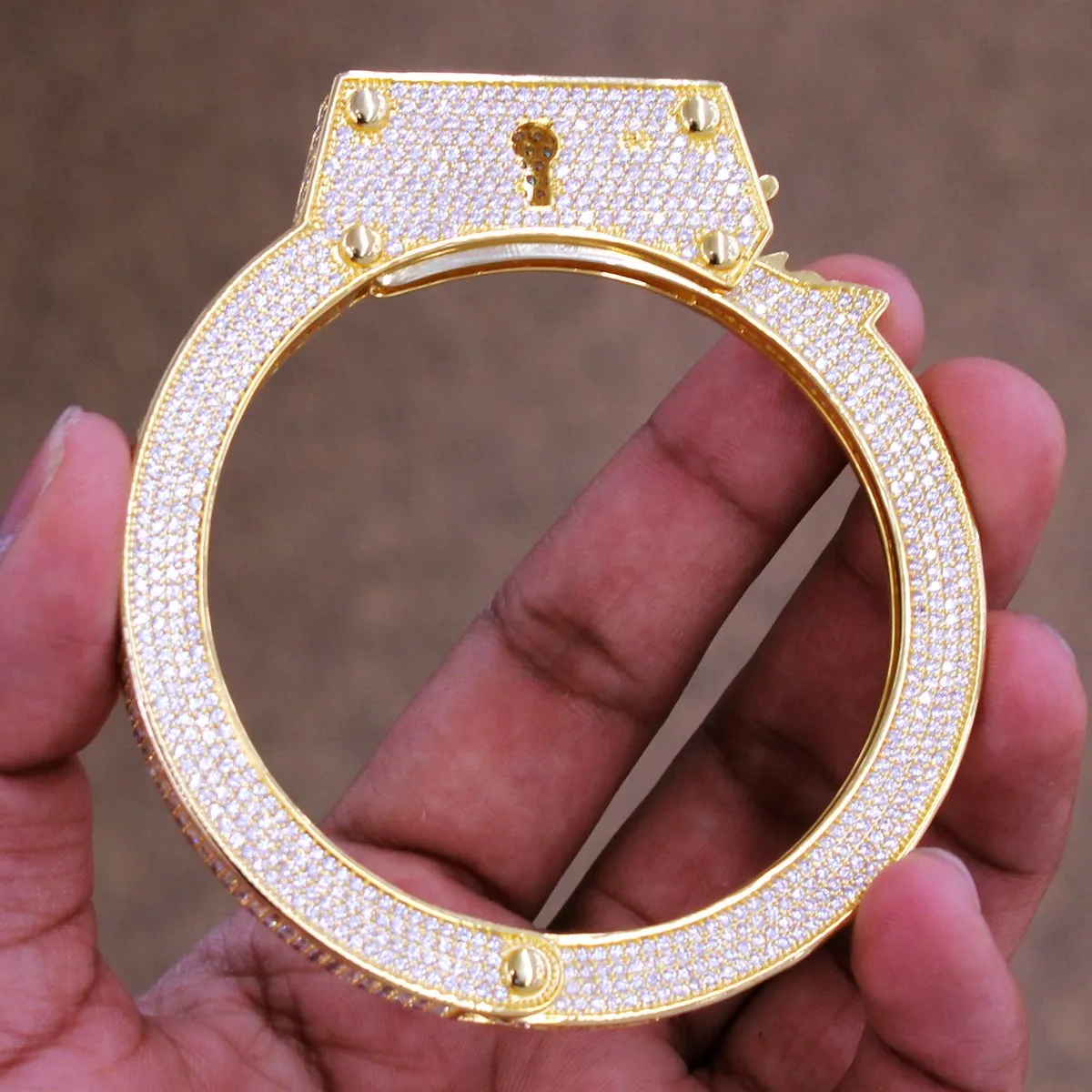 Men's HandCuffs Bangle Custom Bracelet sold by Master Of Bling