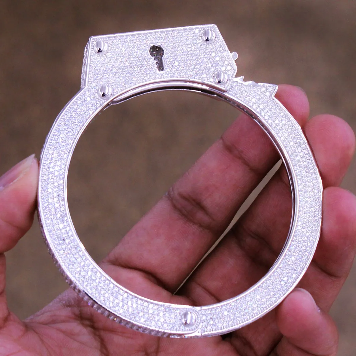 Men's HandCuffs Bangle Custom Bracelet sold by Master Of Bling product image thumbnail 2