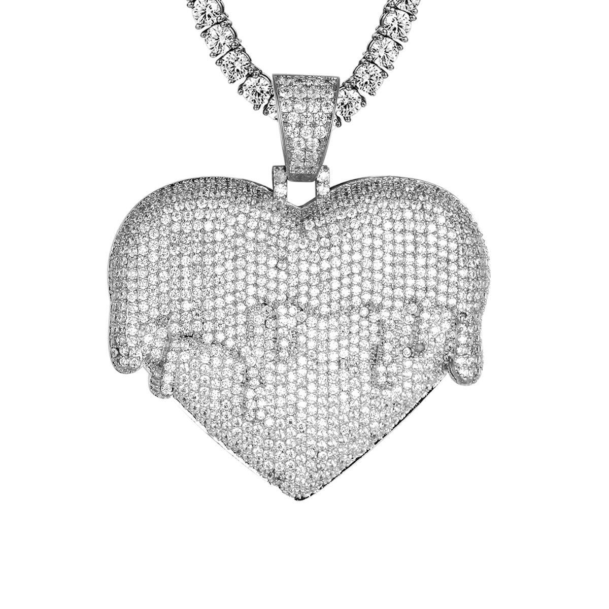 Mens Dripping Heart Love Charm Bling Rapper Pendant sold by Master Of Bling product image thumbnail 4