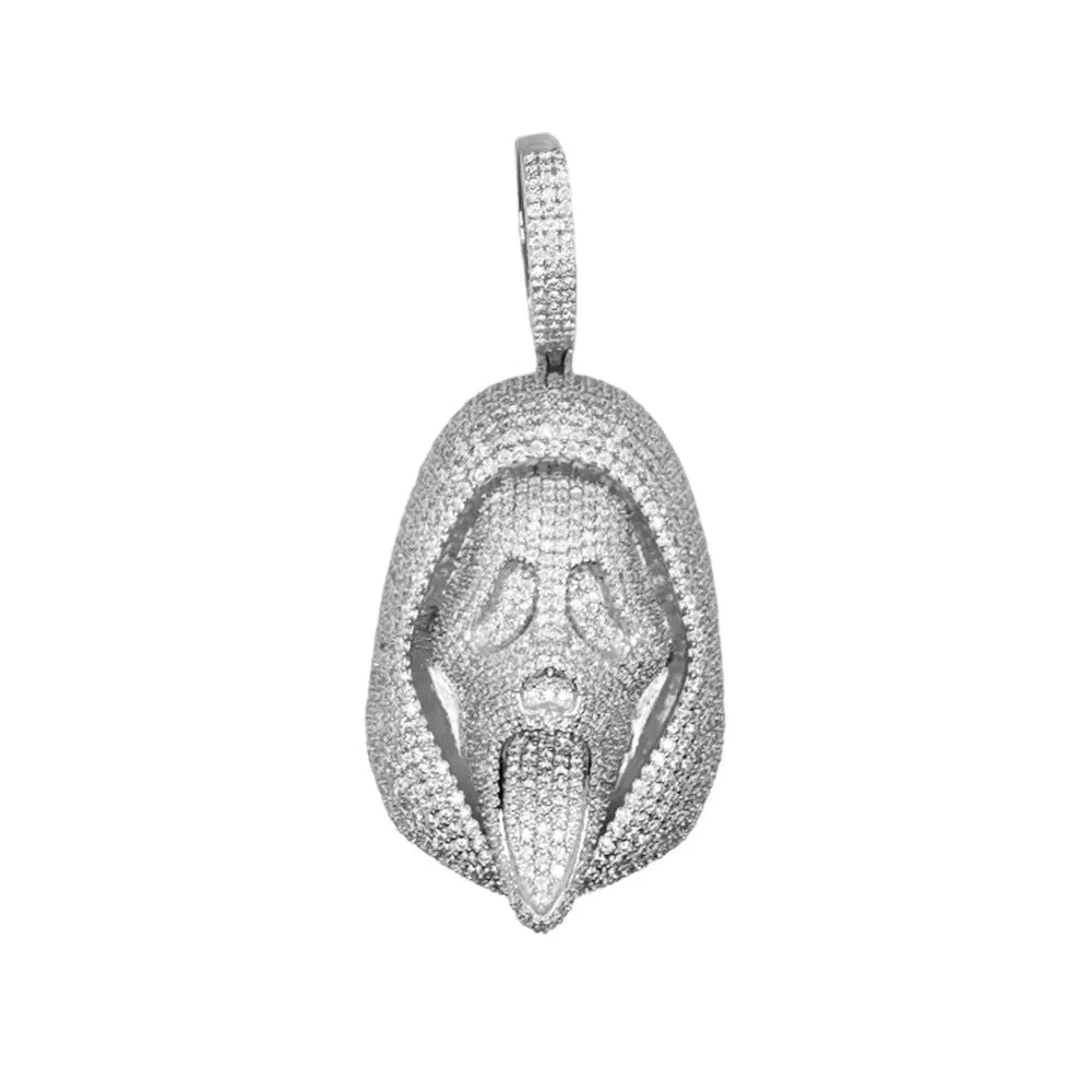 Moissanite Pendant Ghost Face Scream 925 Silver Death Custom Hip Hop sold by Master Of Bling