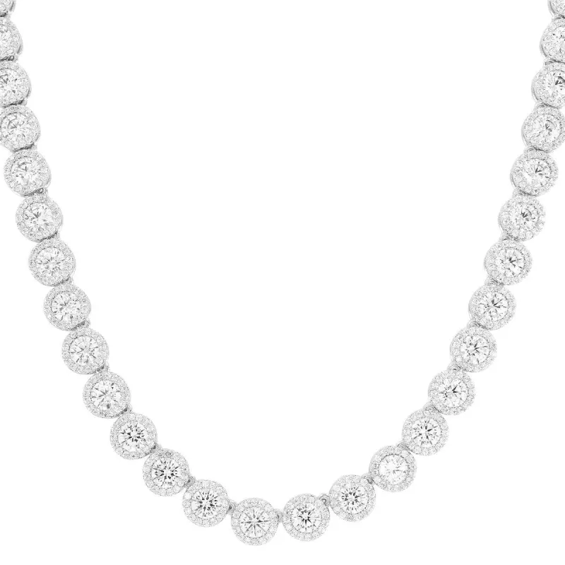 Men's Custom  Circle Solitaire One Row Tennis Necklace sold by Master Of Bling