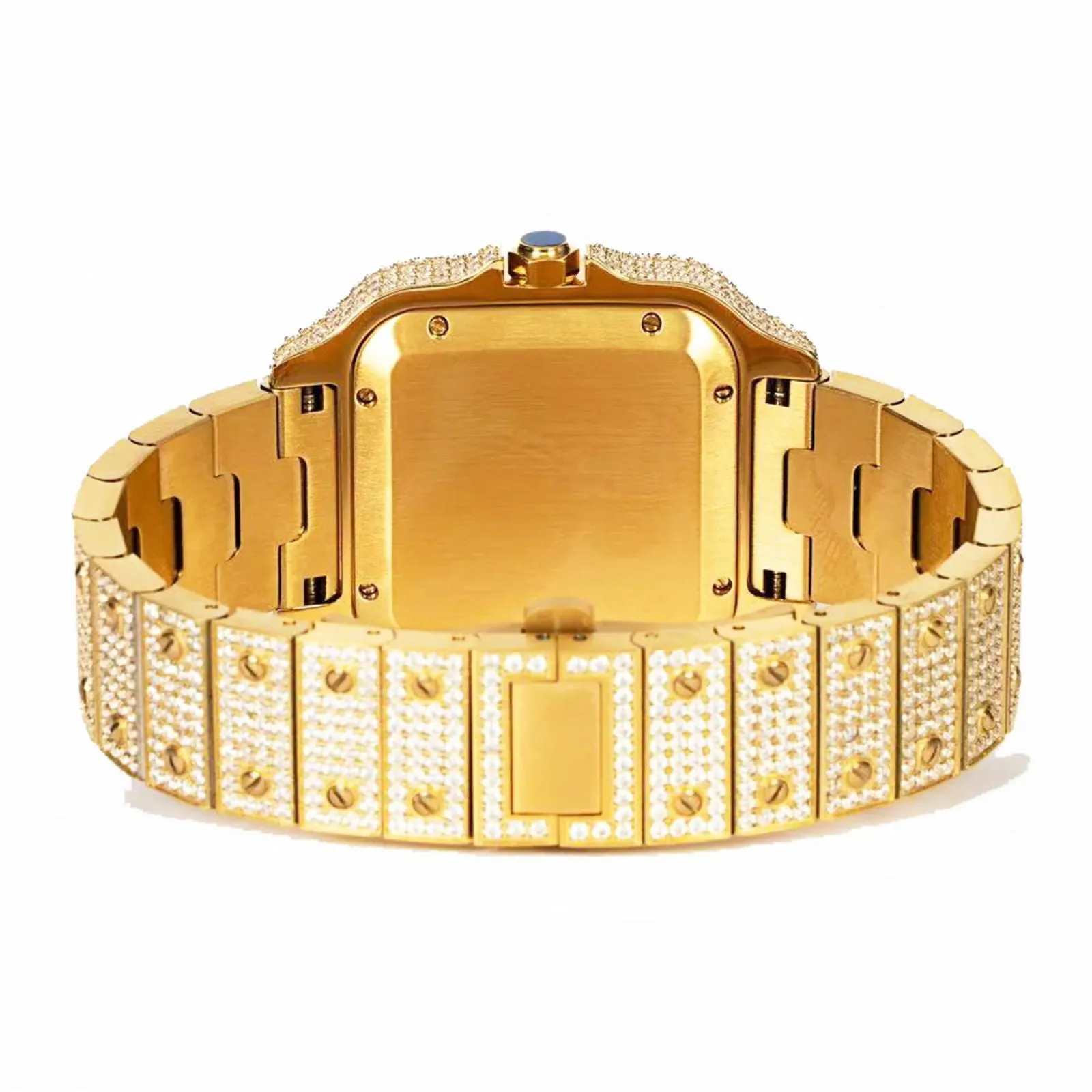 Moissanite Diamond Gold Tone Watch Automatic Stainless Steel Designer sold by Master Of Bling product image thumbnail 3