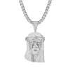 Designer Jesus Face Piece Bling Pendant Necklace sold by Master Of Bling