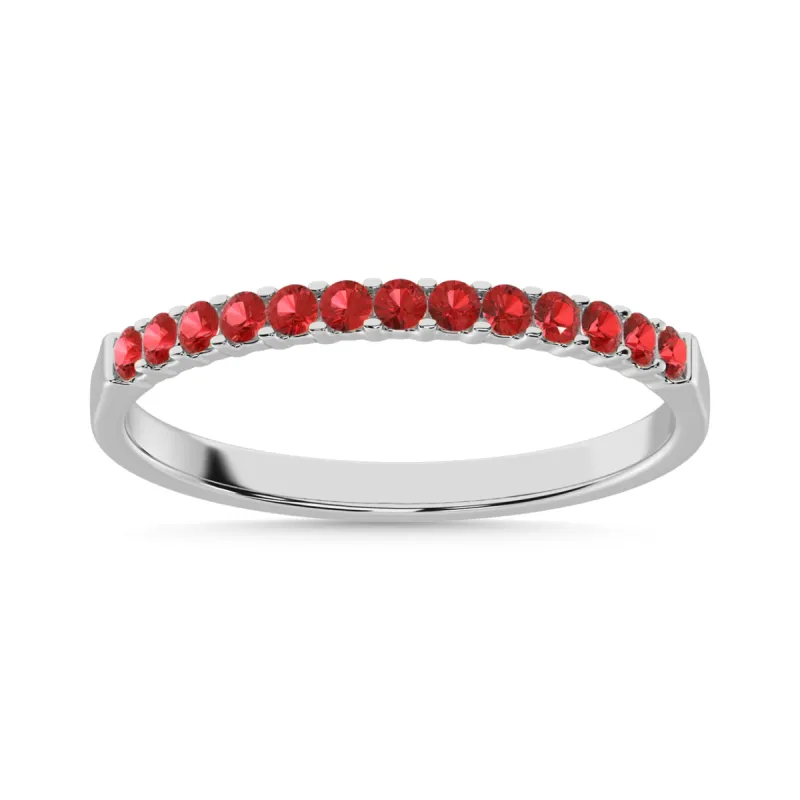 Ruby 1/4 Ct.Tw. Machine Band in 14K White Gold sold by Master Of Bling