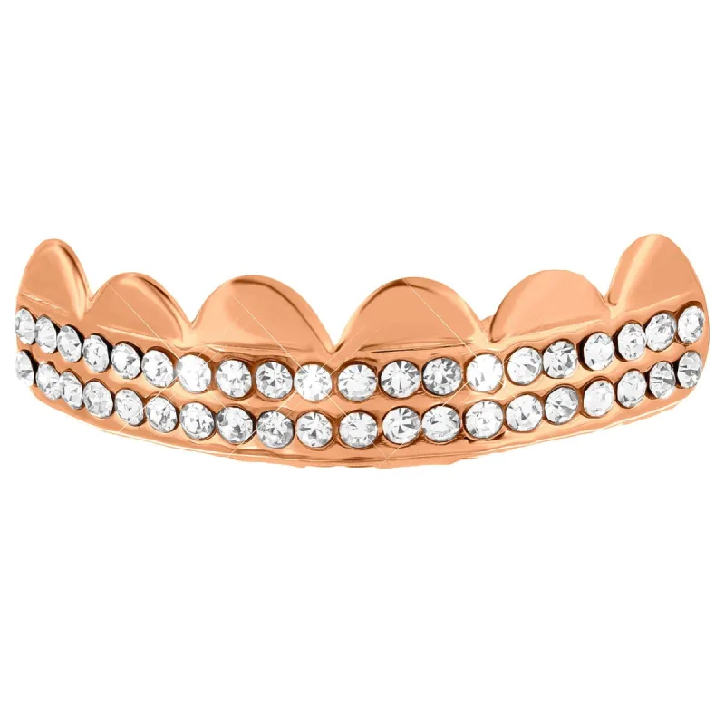 Mouth Grillz Top Teeth 14k Rose Gold Finish sold by Master Of Bling