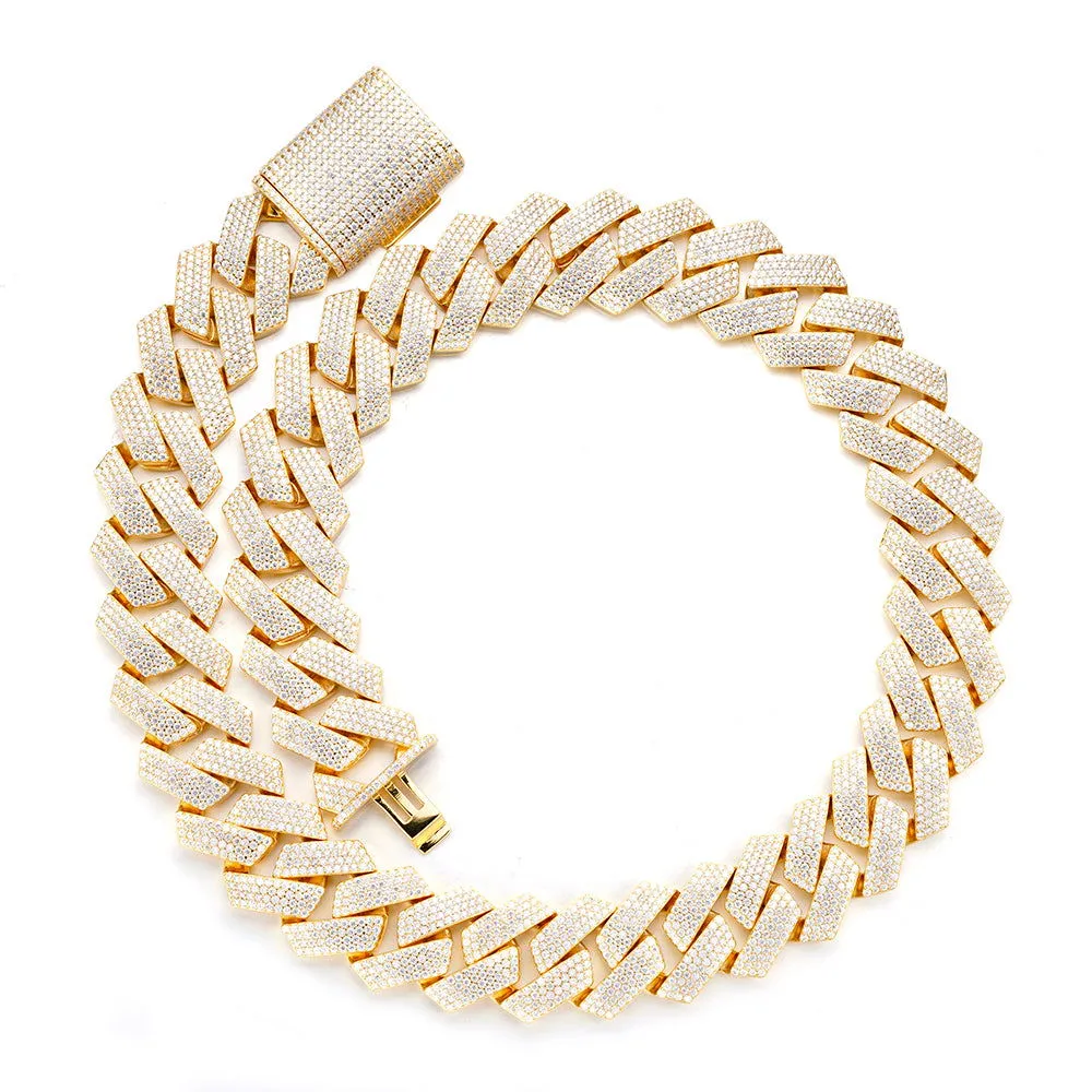 925 Silver Moissanite 23mm Miami Cuban 22 Inch Mens Chain Necklace sold by Master Of Bling product image thumbnail 2