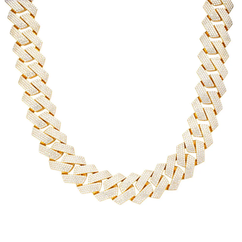 925 Silver Moissanite 23mm Miami Cuban 22 Inch Mens Chain Necklace sold by Master Of Bling