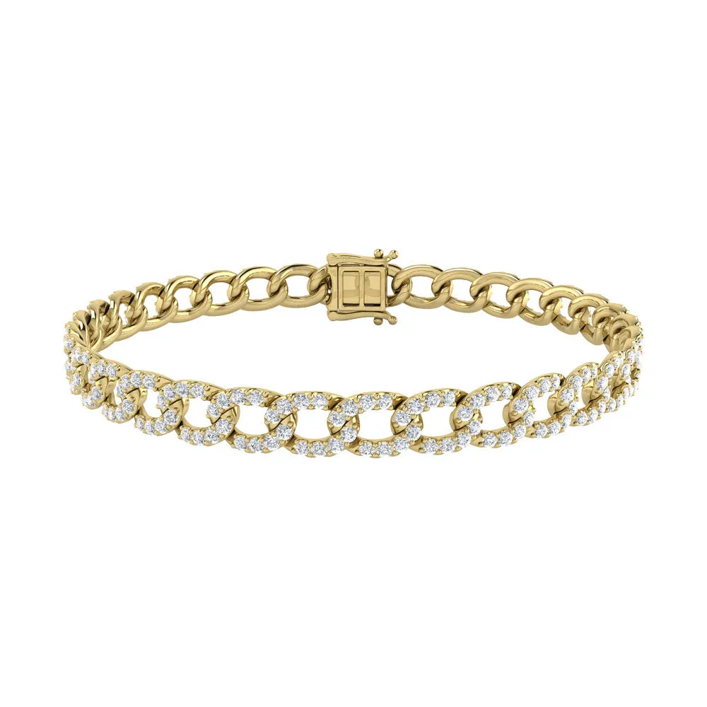 Diamond 3 1/8 Ct.Tw. Cuban Bracelets in 14K Yellow Gold sold by Master Of Bling