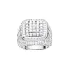 Sterling Silver Square Cluster Moissanite Diamond Mens Ring sold by Master Of Bling