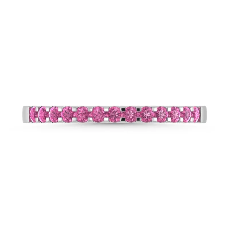 Pink Sapphire 1/4 Ct.Tw. Machine Band in 14K White Gold sold by Master Of Bling