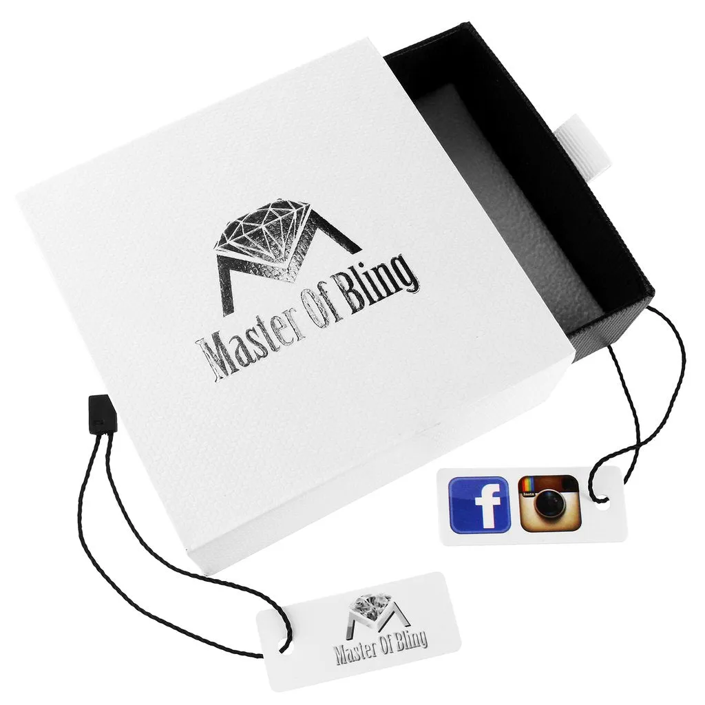 Silver Prong Set 3D Solitaire Square Designer Studs sold by Master Of Bling product image thumbnail 2