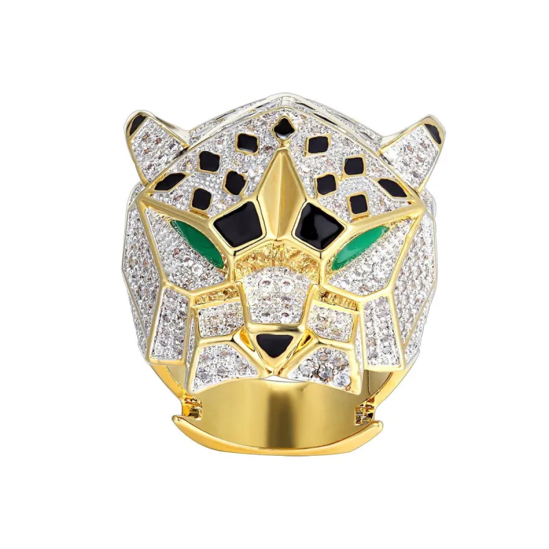New Men's Panther Emerald Eye Designer Ring sold by Master Of Bling