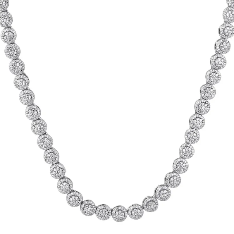 Men's One Row Solitaire Flower Cluster  Custom Chain sold by Master Of Bling