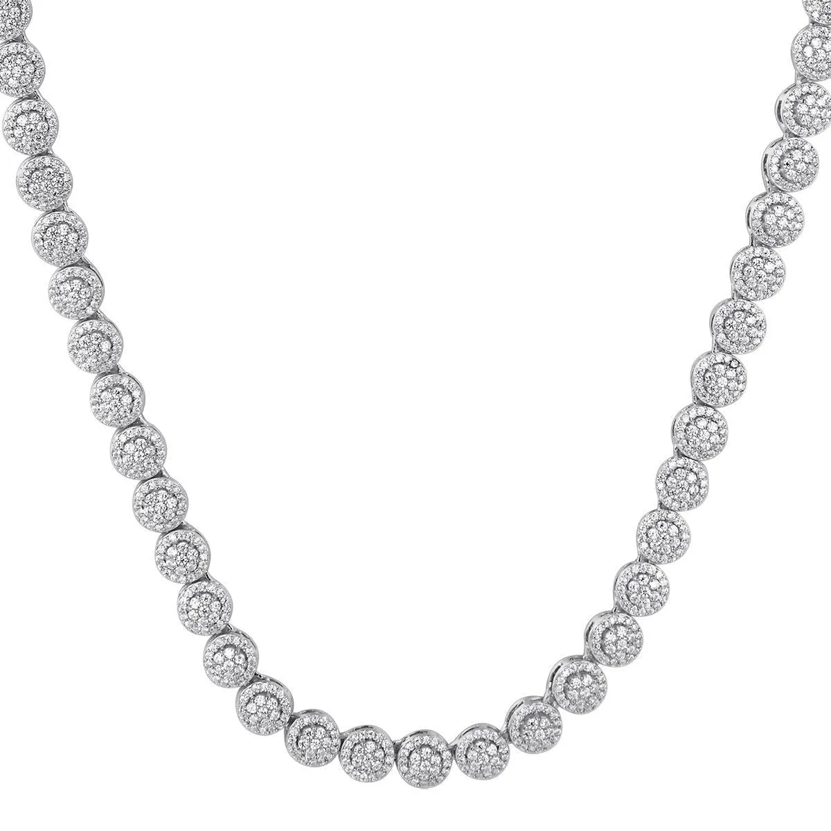 Men's One Row Solitaire Flower Cluster Custom Chain sold by Master Of Bling