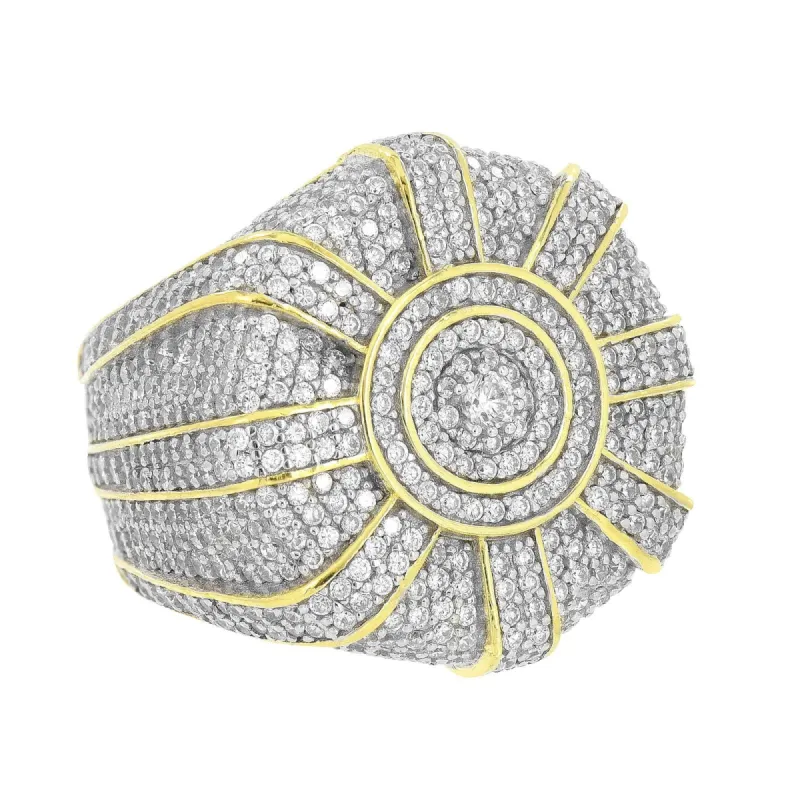 Mens Gold Finish Ring Sterling Silver  Custom Designer New sold by Master Of Bling