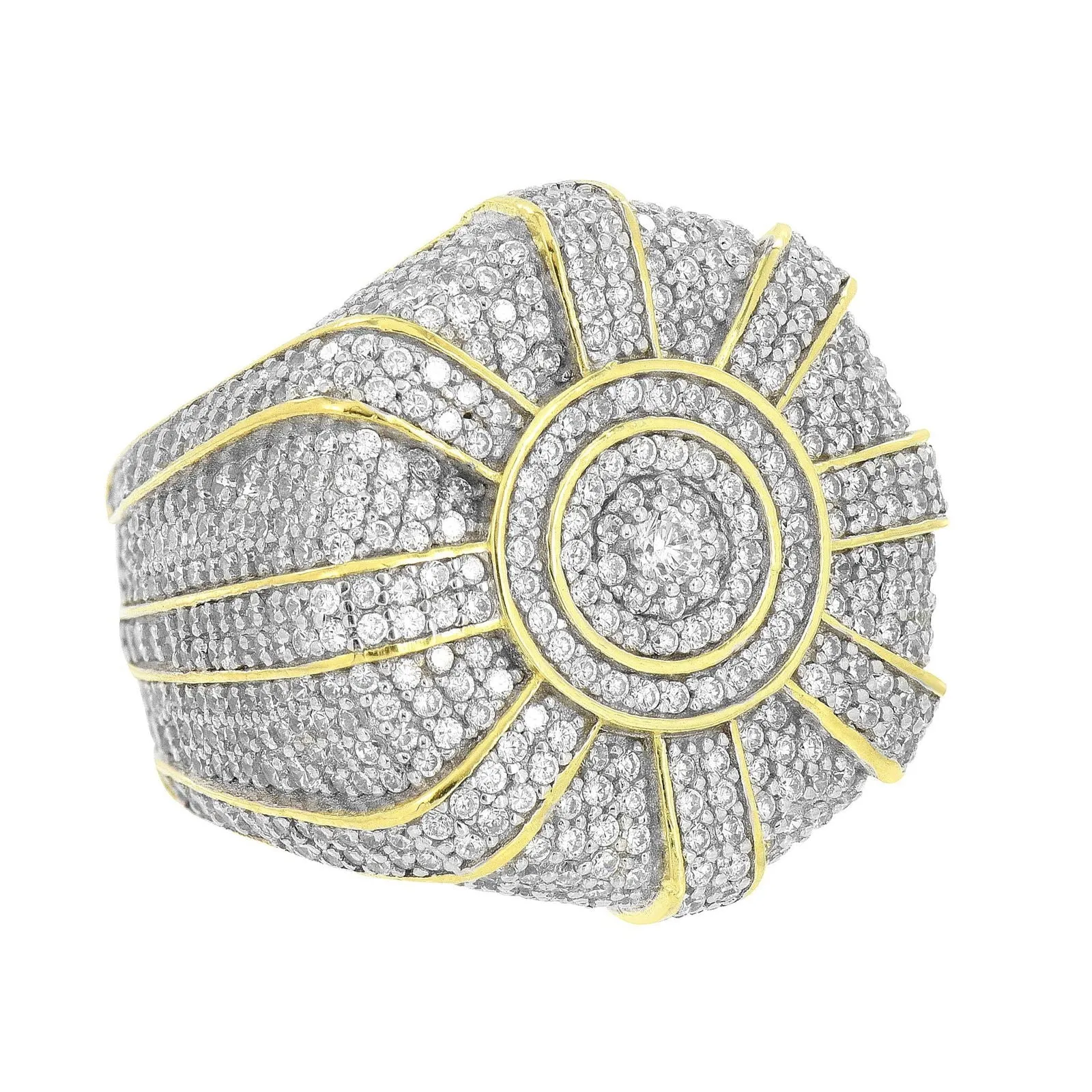 Mens Gold Finish Ring Sterling Silver Custom Designer New sold by Master Of Bling