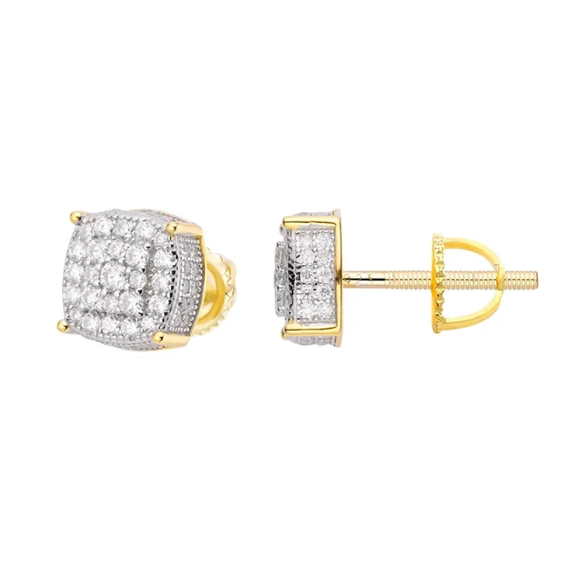 Moissanite Diamond Round Earrings 925 Silver Men Women sold by Master Of Bling