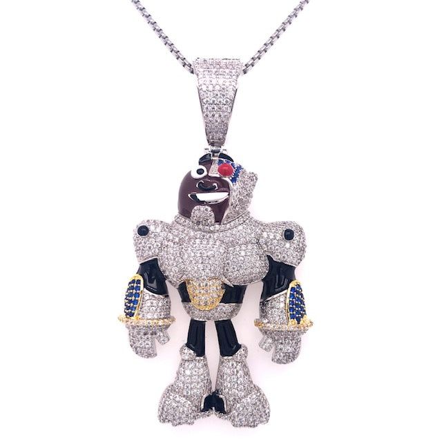 Men's Icy Titan Cyborg Character Robot Custom Pendant Chain sold by Master Of Bling