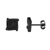 Sterling Silver 14k Black Gold Finish Bling Square Shape Fancy Designer Earrings sold by Master Of Bling