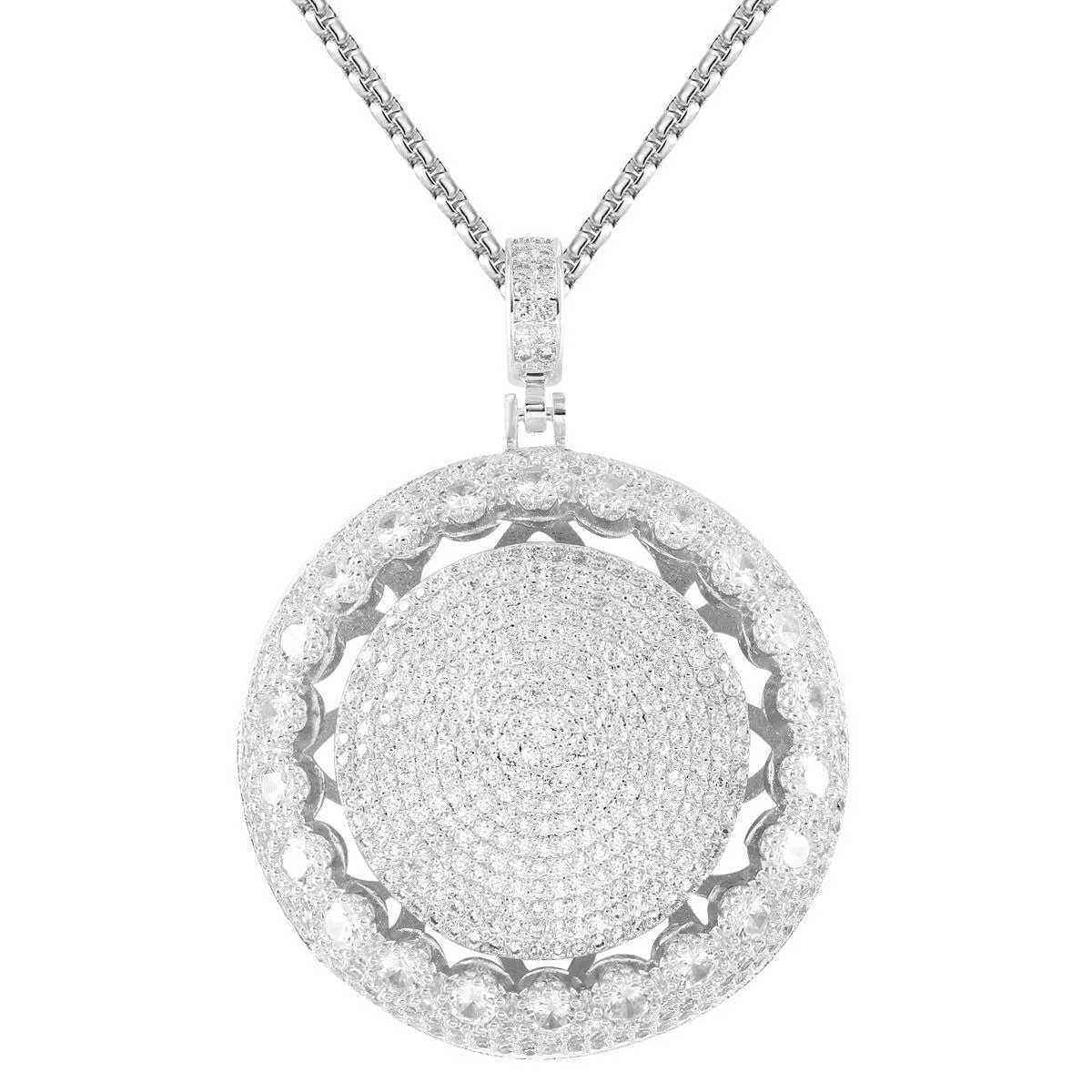 Men's Circle Small Spinner Rapper Pendant Chain sold by Master Of Bling