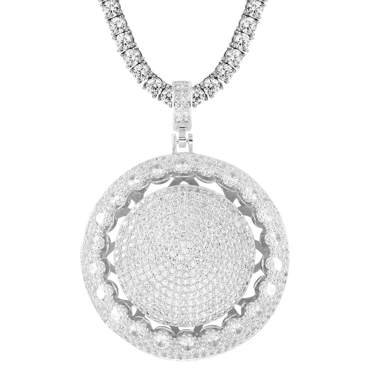 Men's Circle Small Spinner Rapper Pendant Chain sold by Master Of Bling product image thumbnail 2