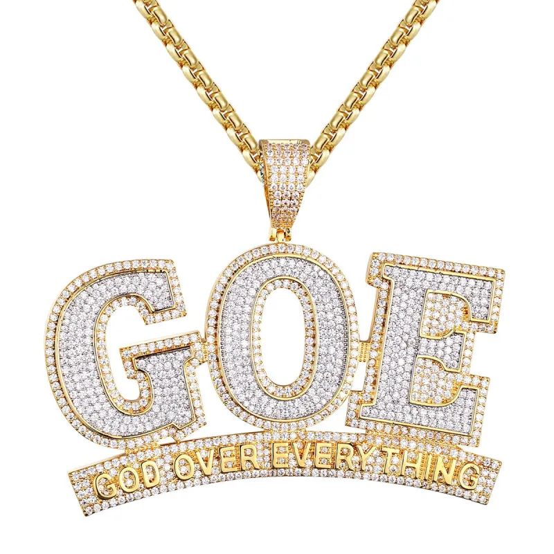God Over Everything GOE Religious Bling Rapper Pendant sold by Master Of Bling