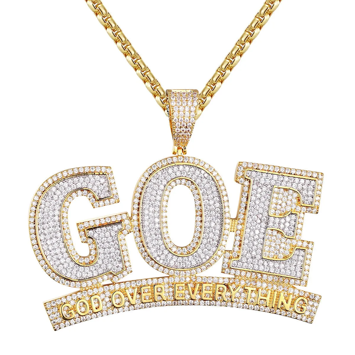 God Over Everything GOE Religious Bling Rapper Pendant sold by Master Of Bling