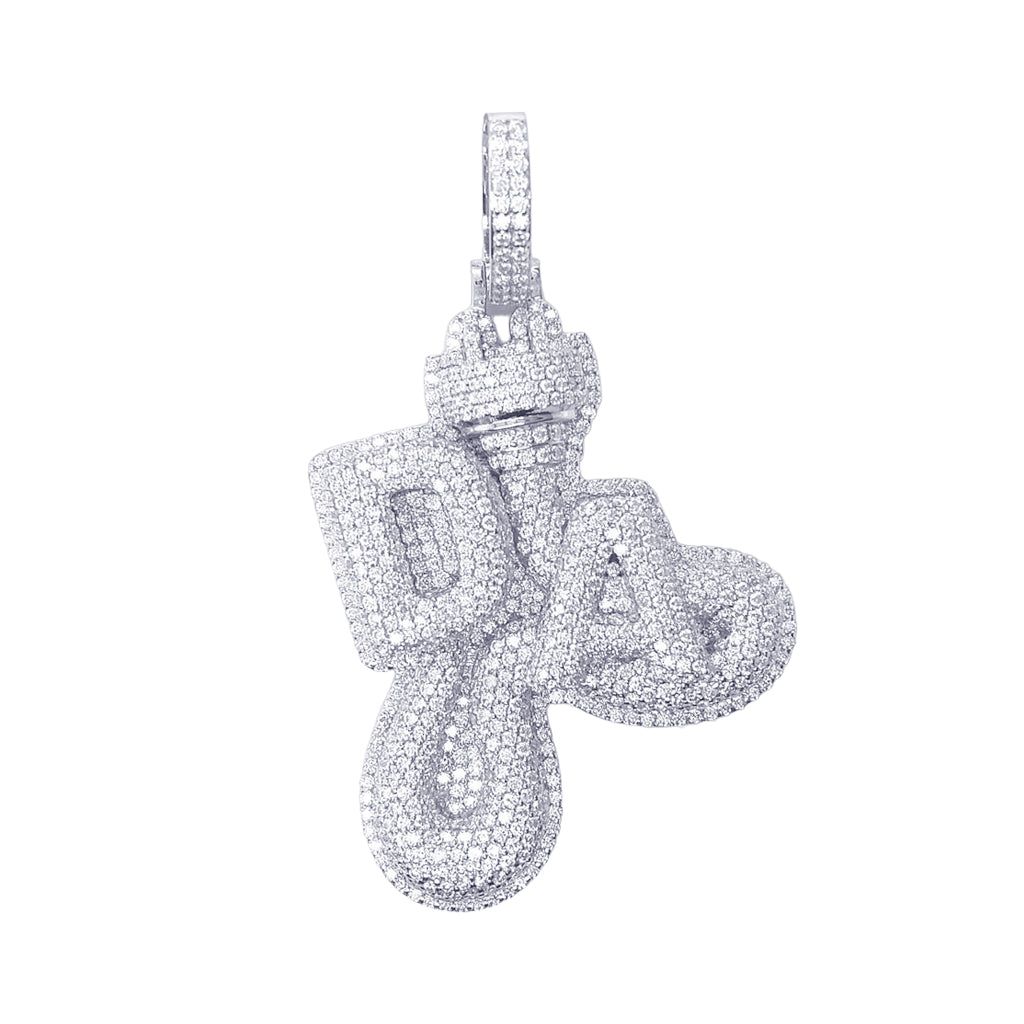 925 Sterling Silver Moissanite Diamonds The Plug Pendant sold by Master Of Bling