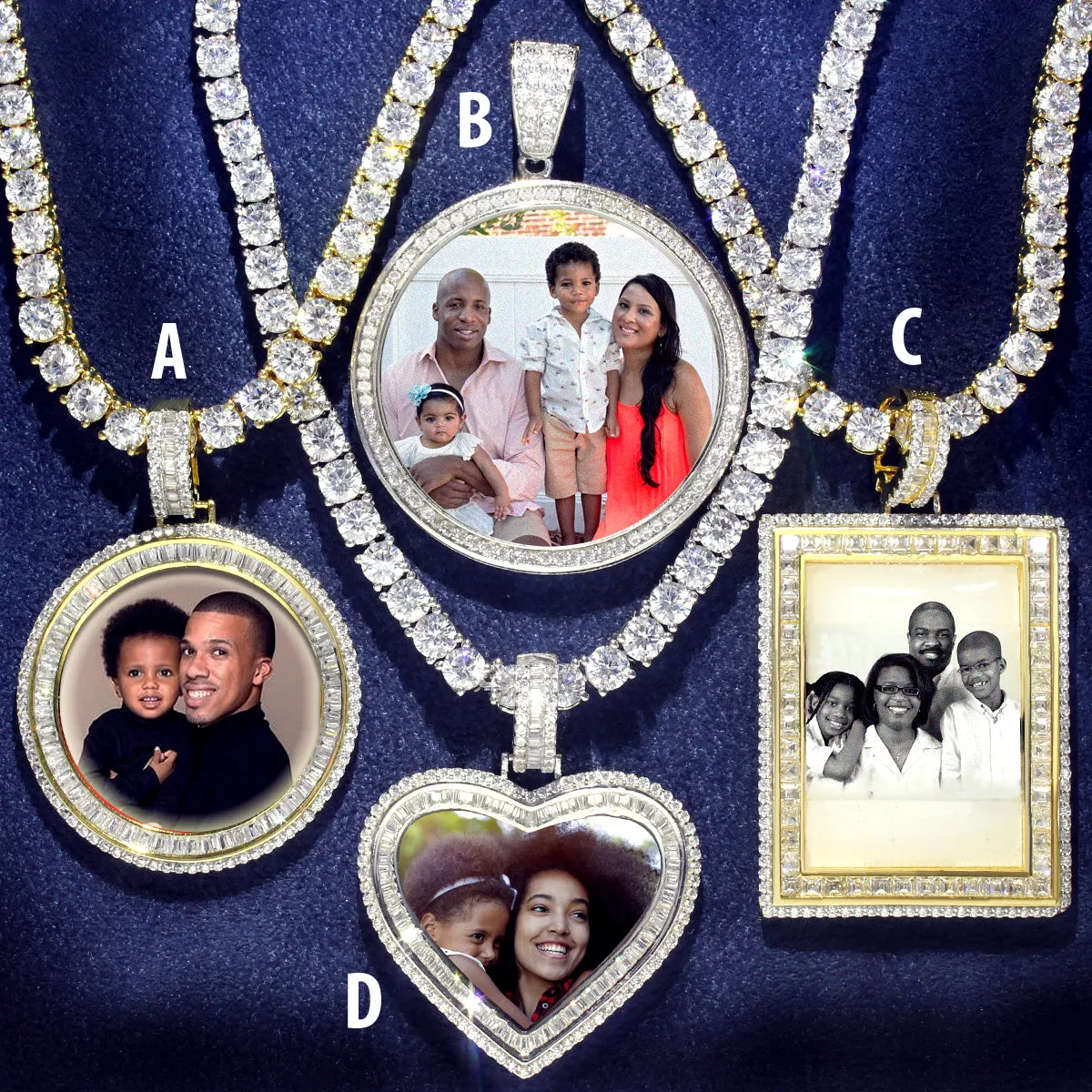 Silver Solitaire Double Sided Picture Photo Circle Gift Pendant sold by Master Of Bling product image thumbnail 3