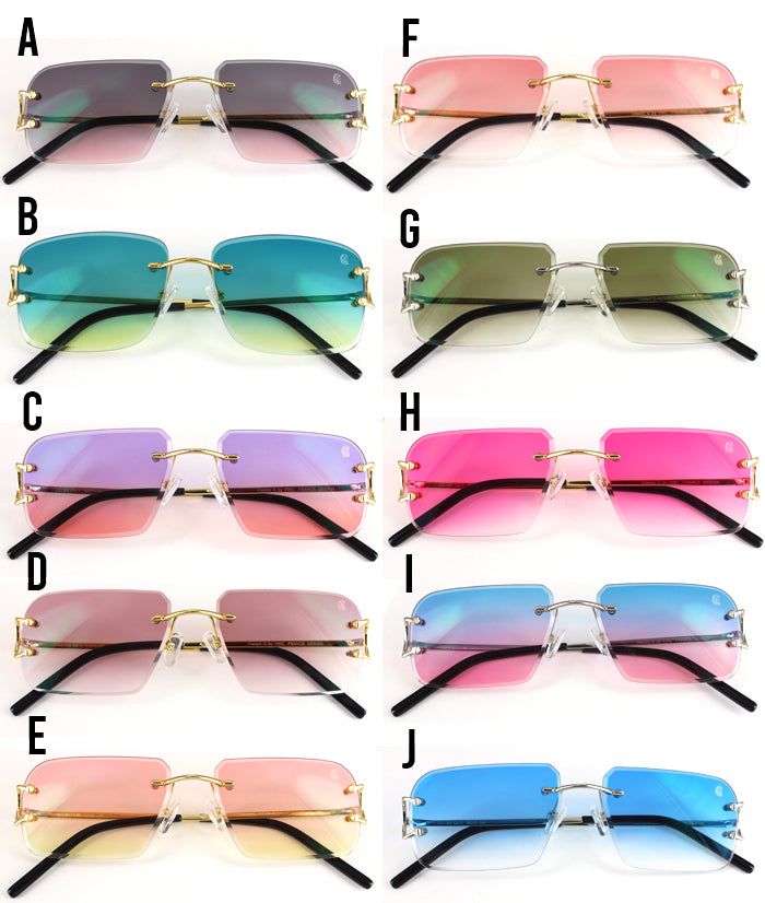 Mens Metal Frame Custom Color Lens Designer Glasses sold by Master Of Bling