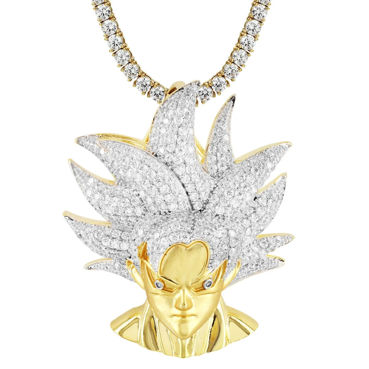 Mens Prince Goku Vegeta Bling .925 Silver Character Pendant sold by Master Of Bling product image thumbnail 4