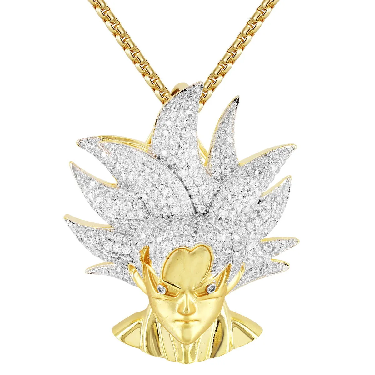 Mens Prince Goku Vegeta Bling .925 Silver Character Pendant sold by Master Of Bling product image thumbnail 3